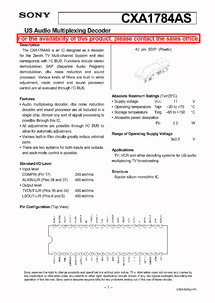 CXA1784AS_24060.PDF Datasheet