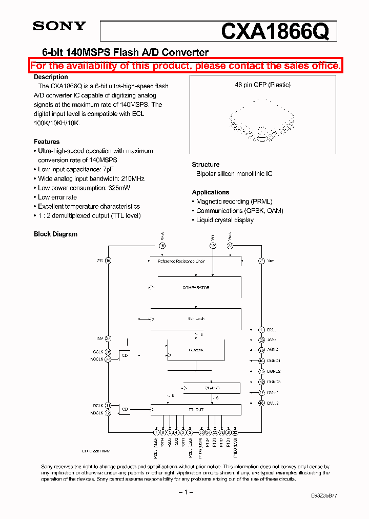 CXA1866Q_138539.PDF Datasheet