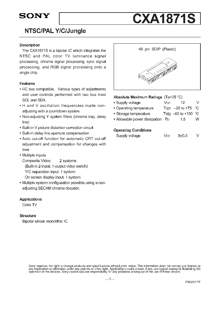 CXA1871S_119890.PDF Datasheet