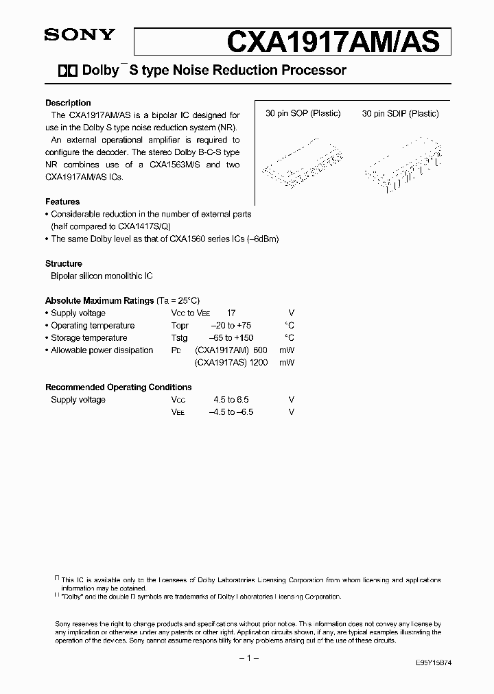CXA1917AM_24070.PDF Datasheet