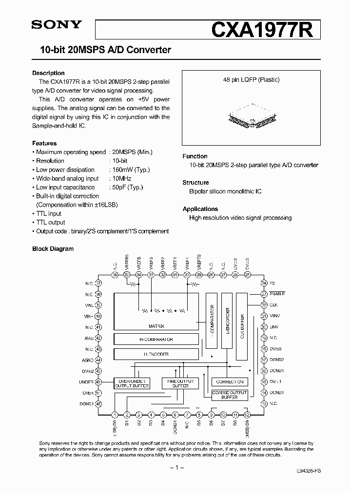 CXA1977R_125405.PDF Datasheet