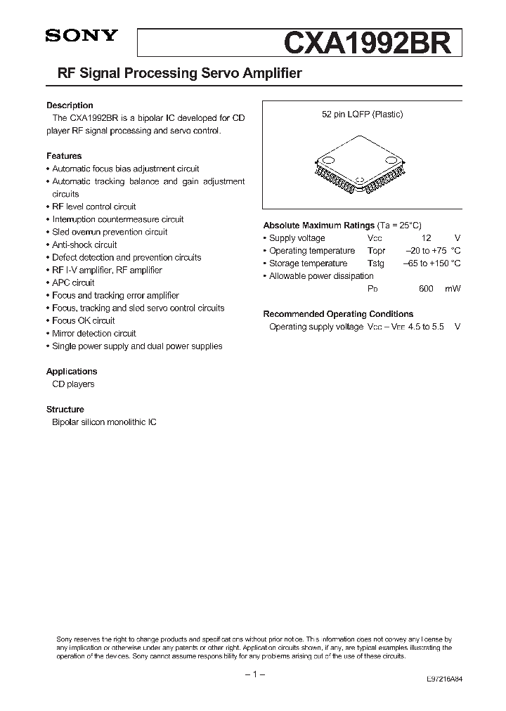 CXA1992BR_24080.PDF Datasheet
