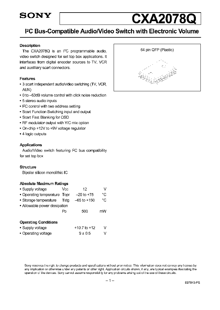 CXA2078Q_23636.PDF Datasheet