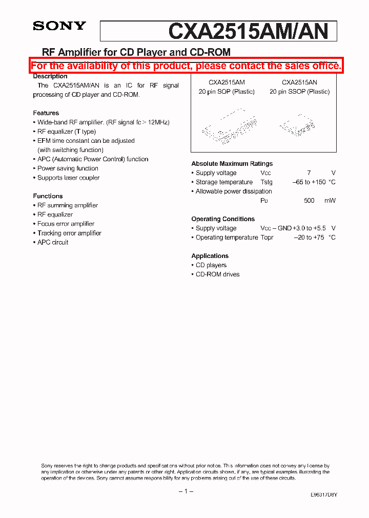 CXA2515AM_23921.PDF Datasheet