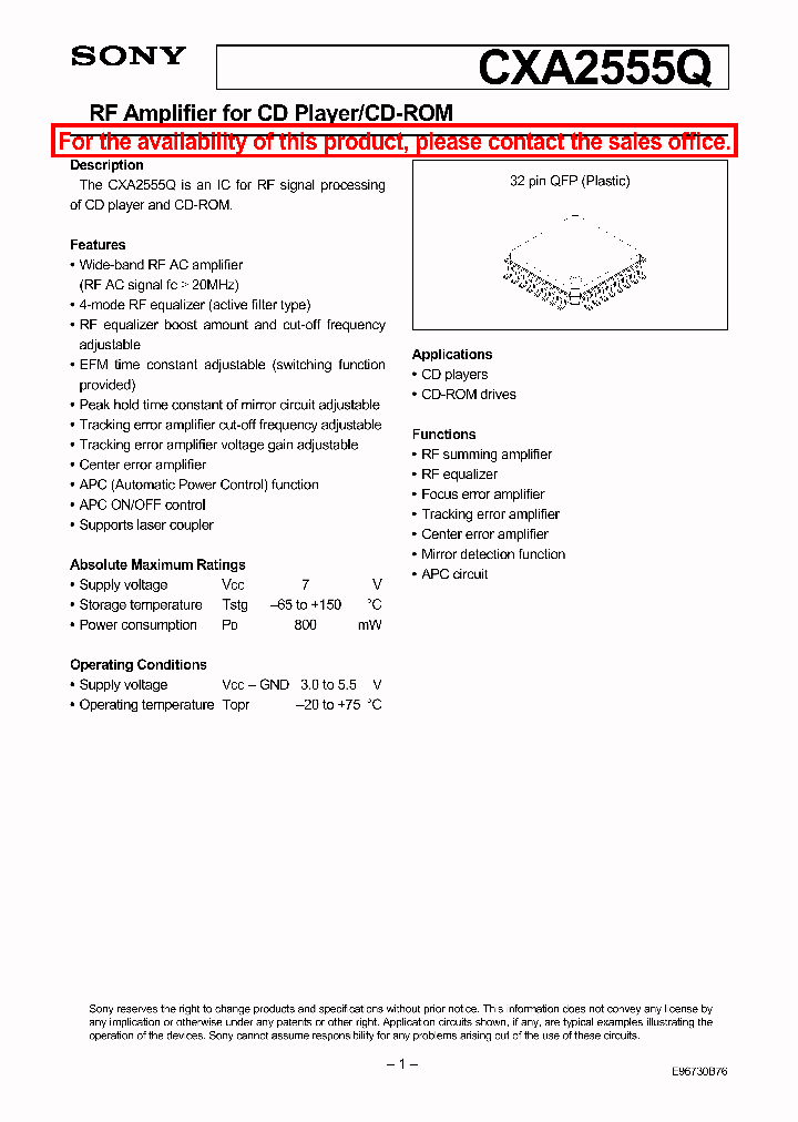 CXA2555Q_80408.PDF Datasheet