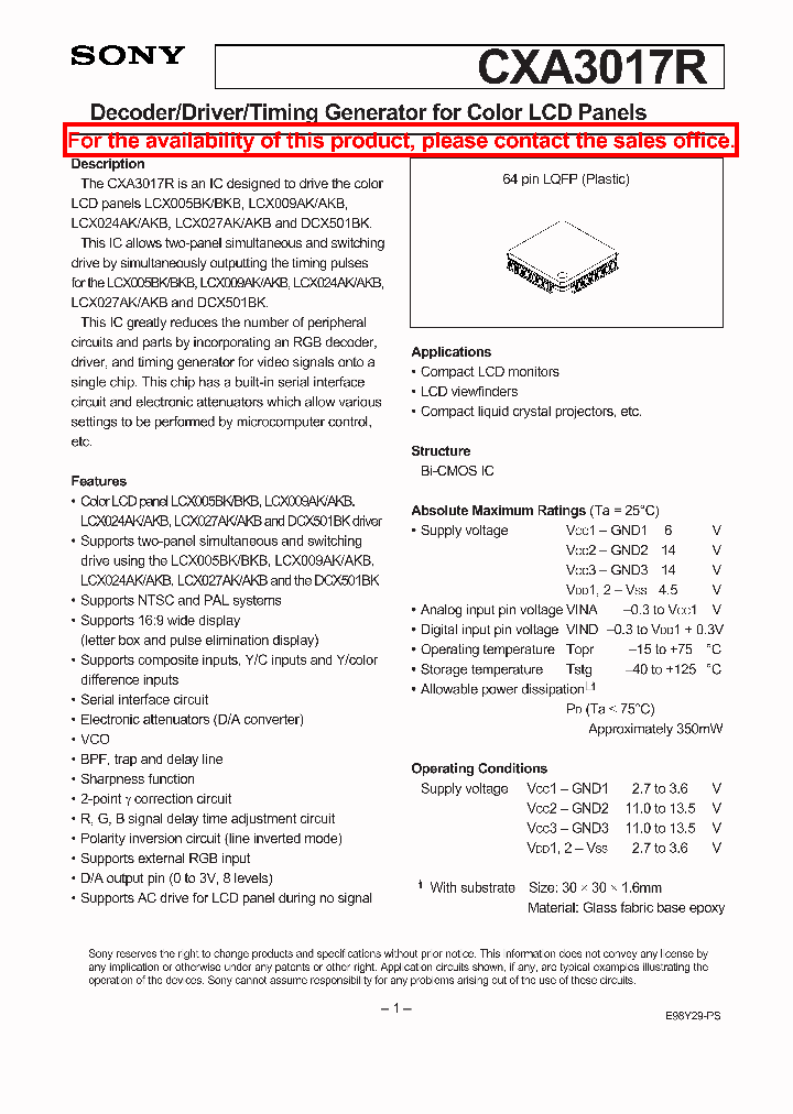 CXA3017R_46053.PDF Datasheet