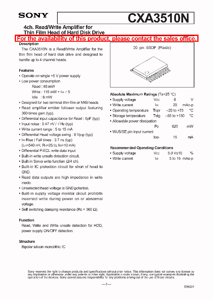 CXA3510N_115964.PDF Datasheet
