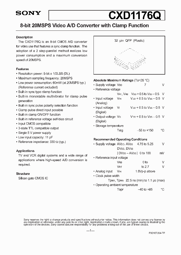 CXD1176Q_14846.PDF Datasheet