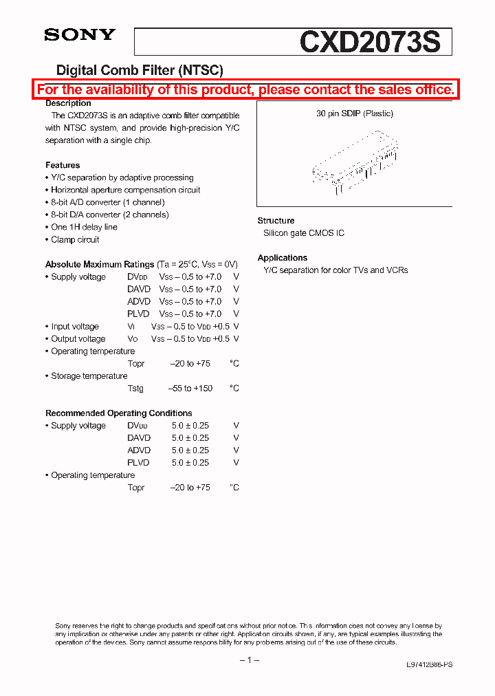 CXD2073S_143420.PDF Datasheet