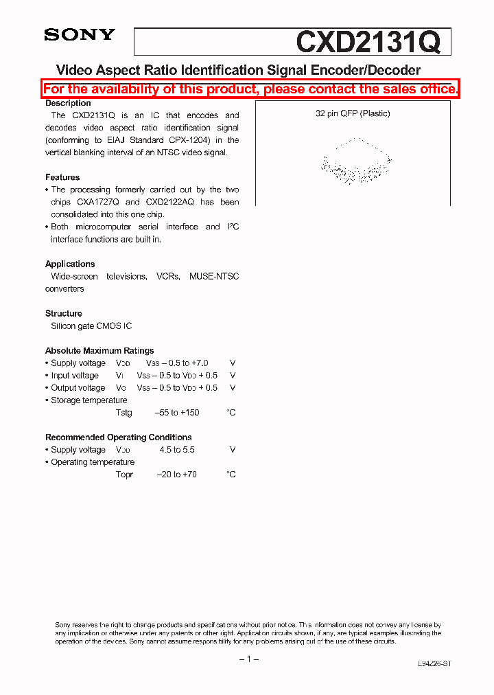 CXD2131Q_10521.PDF Datasheet