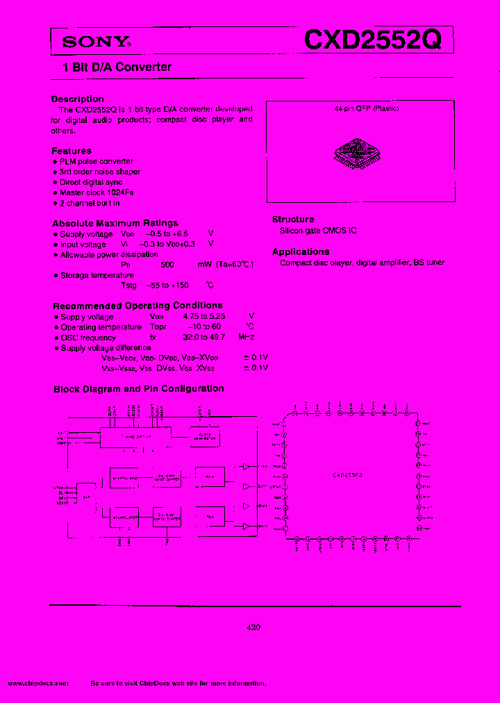 CXD2552_107960.PDF Datasheet