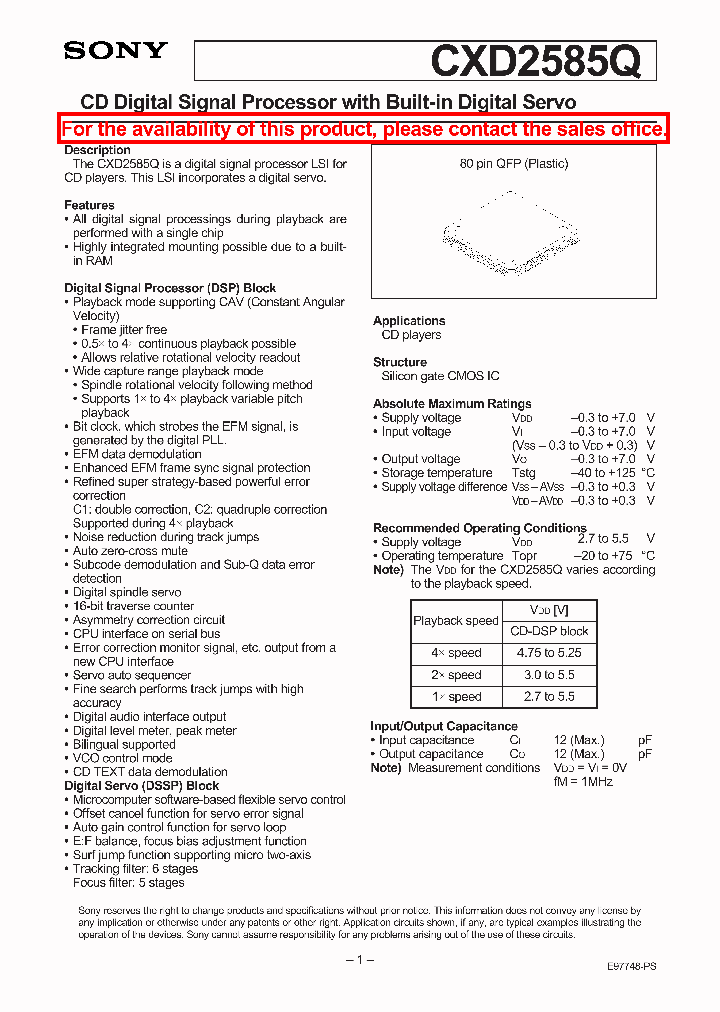 CXD2585Q_120356.PDF Datasheet