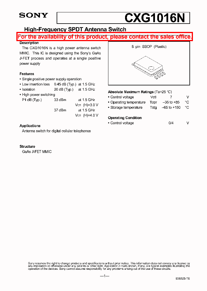CXG1016N_102692.PDF Datasheet