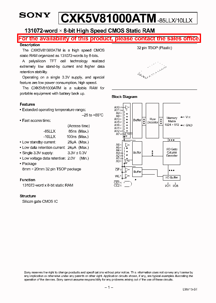 CXK5V81000ATM_182904.PDF Datasheet