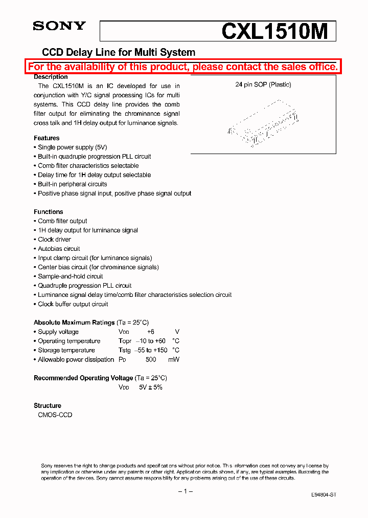 CXL1510M_101601.PDF Datasheet