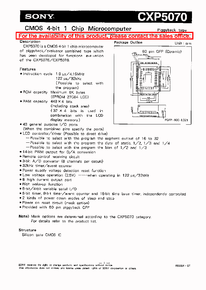 CXP5070_88383.PDF Datasheet