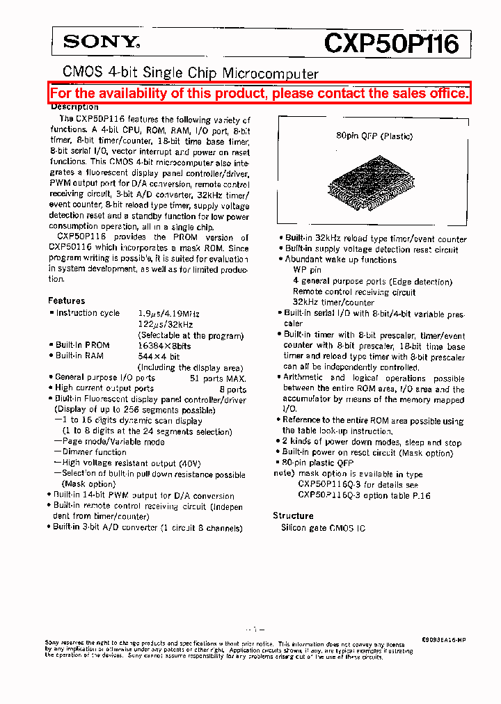 CXP50P116_140607.PDF Datasheet