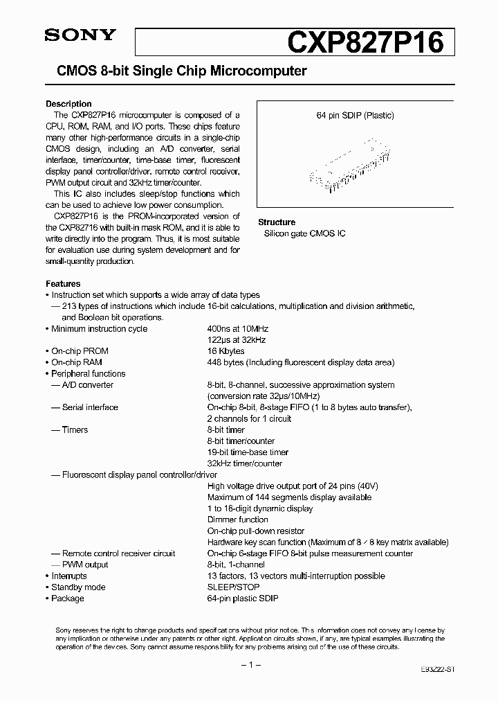 CXP827P16_174247.PDF Datasheet
