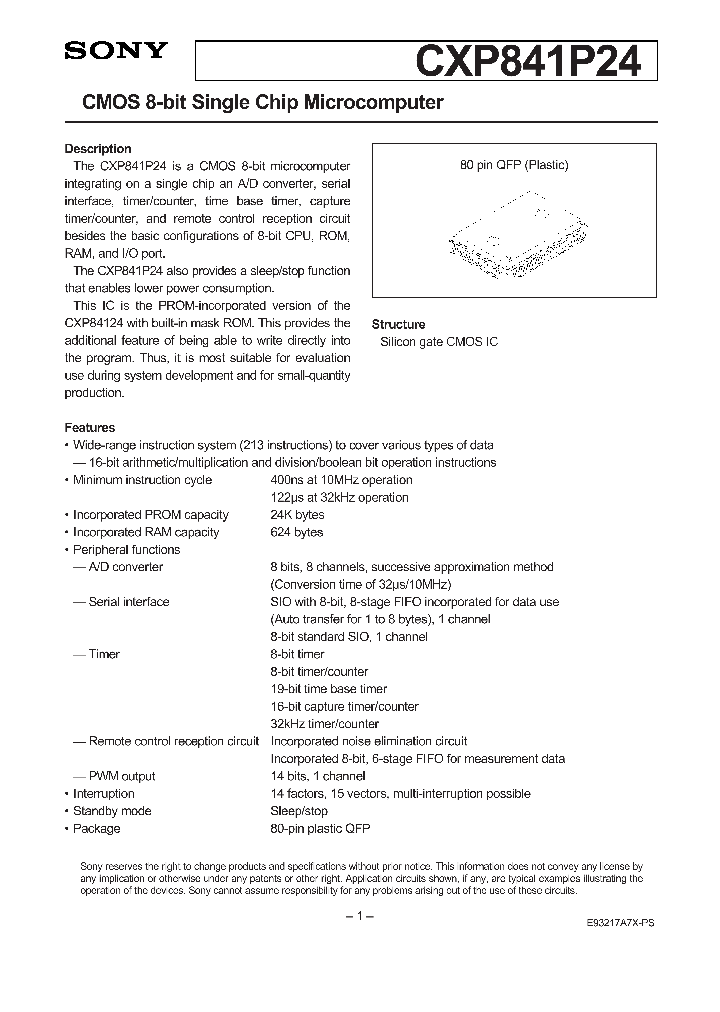 CXP841P24_94371.PDF Datasheet