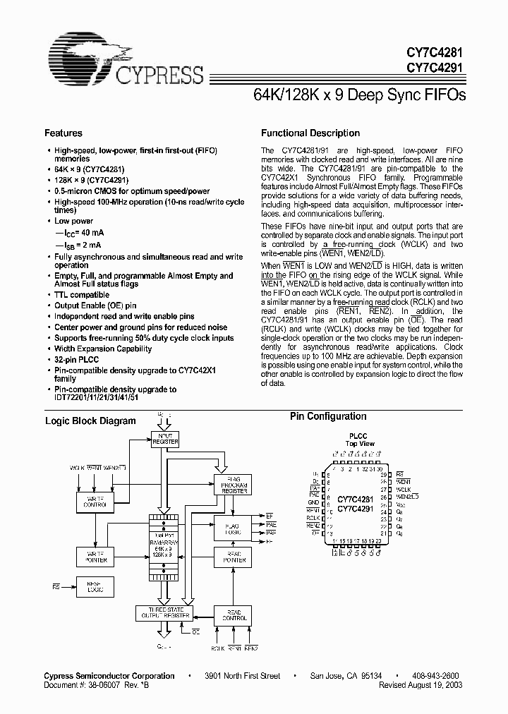 CY7C4281-10JC_82581.PDF Datasheet