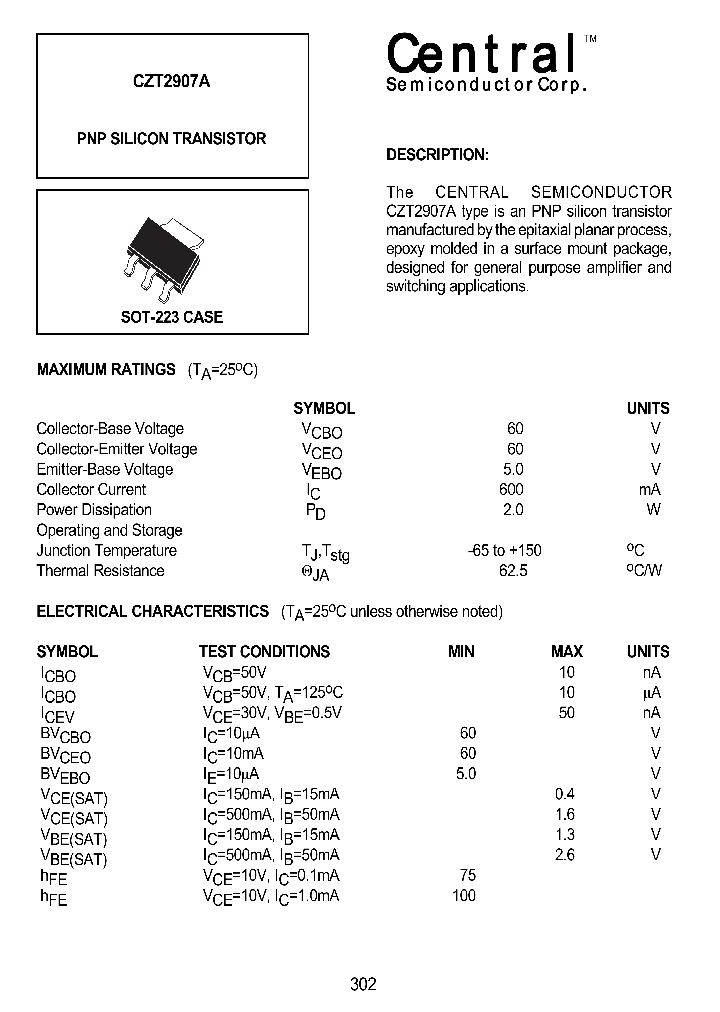 CZT2907A_125166.PDF Datasheet