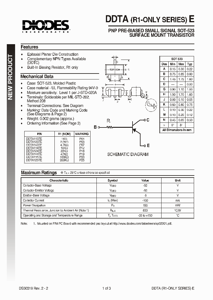 DDTA113TE_72635.PDF Datasheet