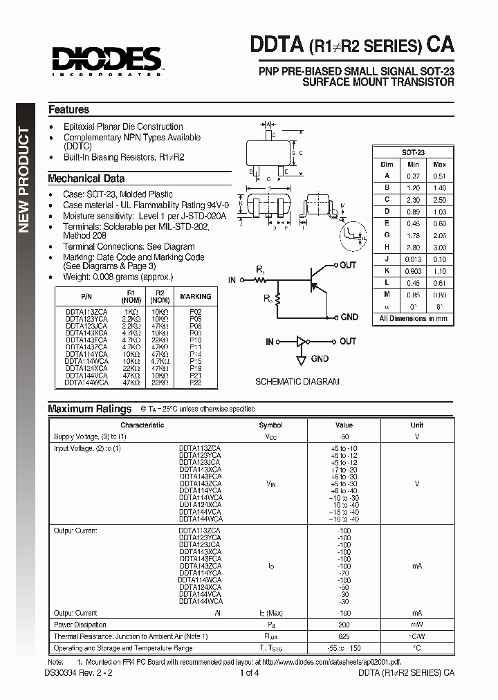DDTA113ZCA_72640.PDF Datasheet