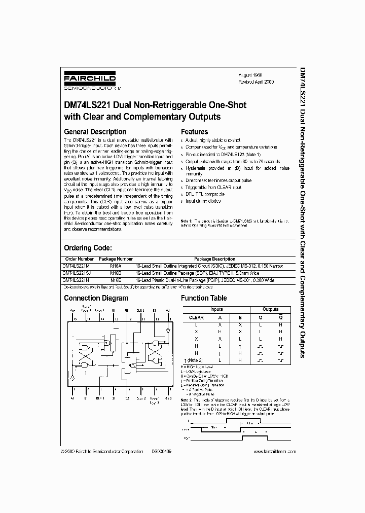 DM74LS221_19156.PDF Datasheet