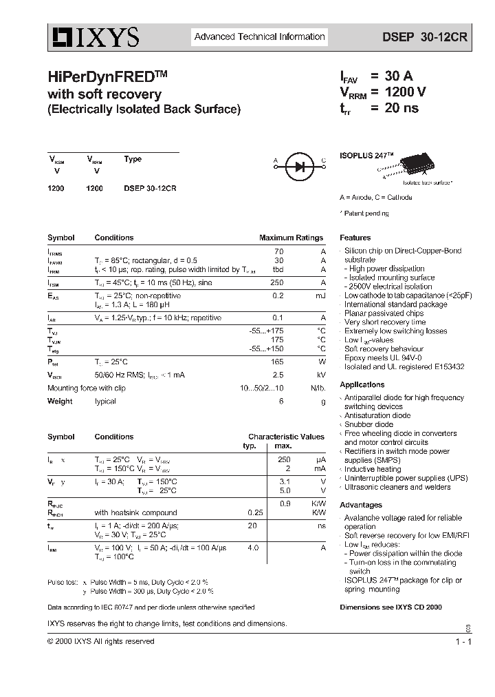DSEP30-12CR_189000.PDF Datasheet