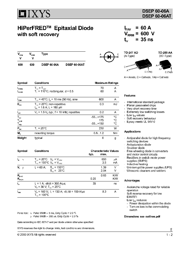 DSEP60-06A_189004.PDF Datasheet