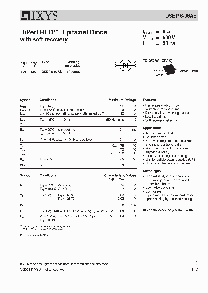 DSEP6-06AS_189006.PDF Datasheet