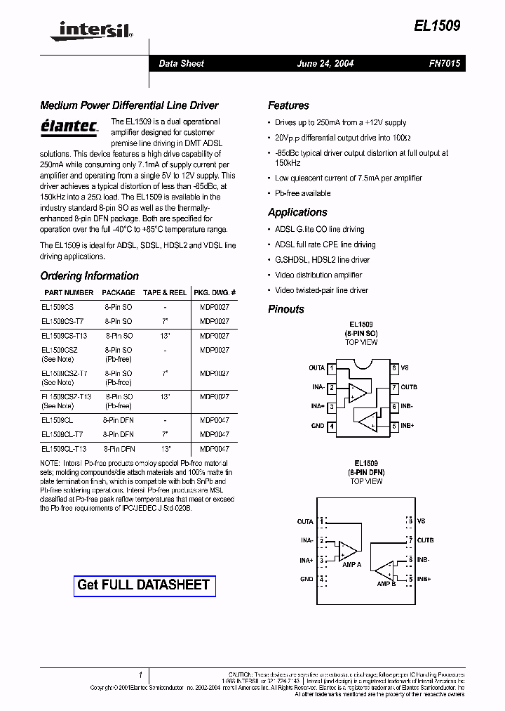 EL1509_111460.PDF Datasheet