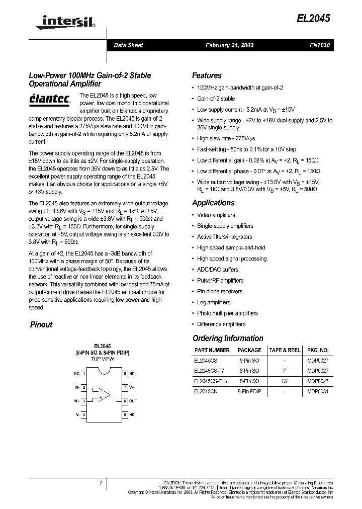 EL2045_11198.PDF Datasheet