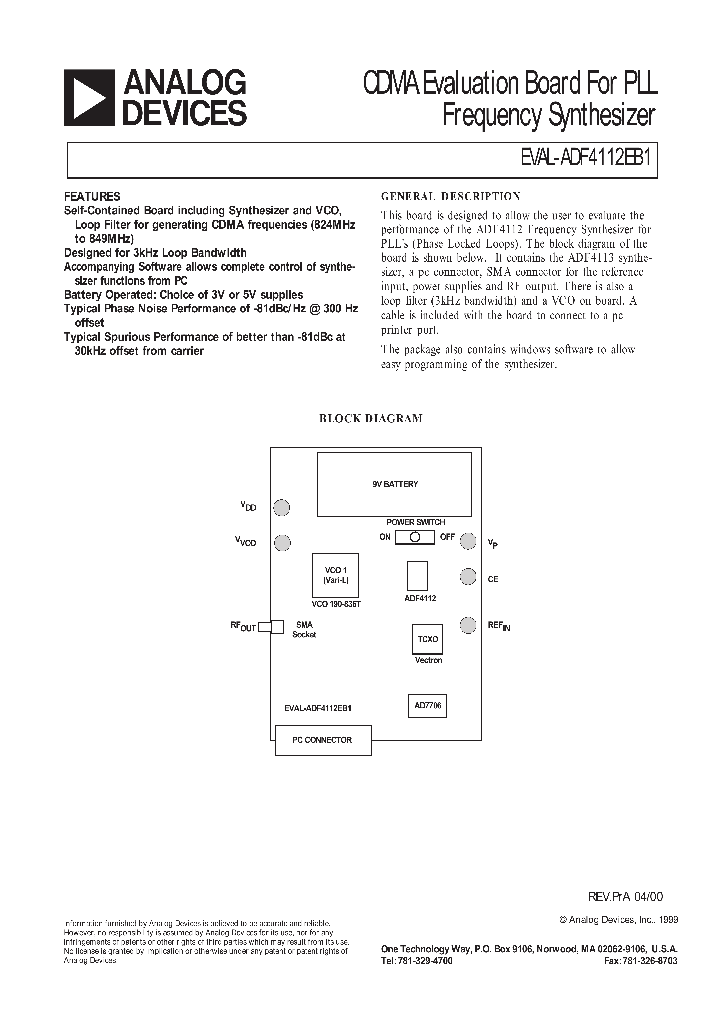 EVAL-ADF4112EB1_141386.PDF Datasheet