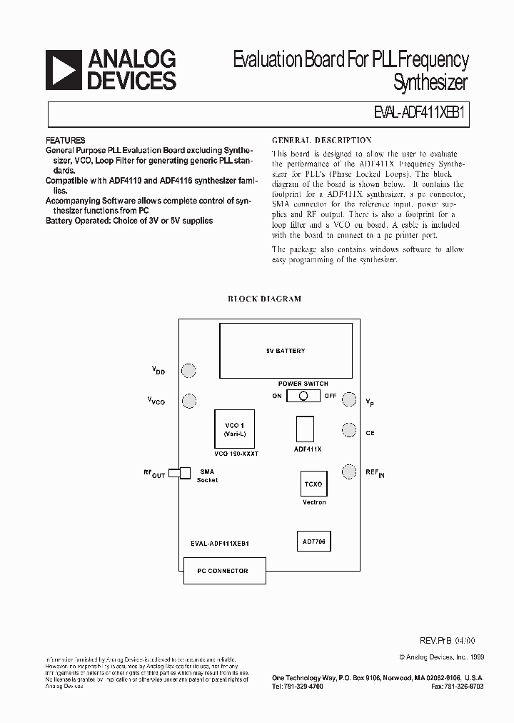 EVAL-ADF411XEB1_141390.PDF Datasheet