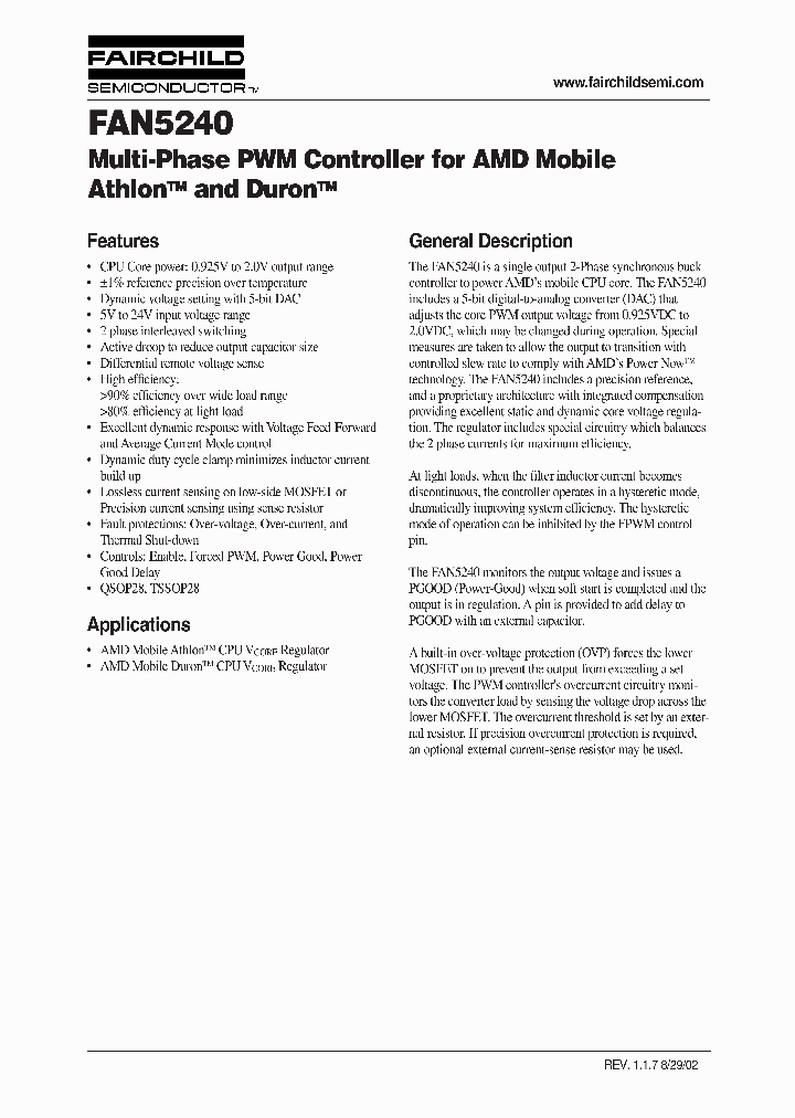 FAN5240_172114.PDF Datasheet