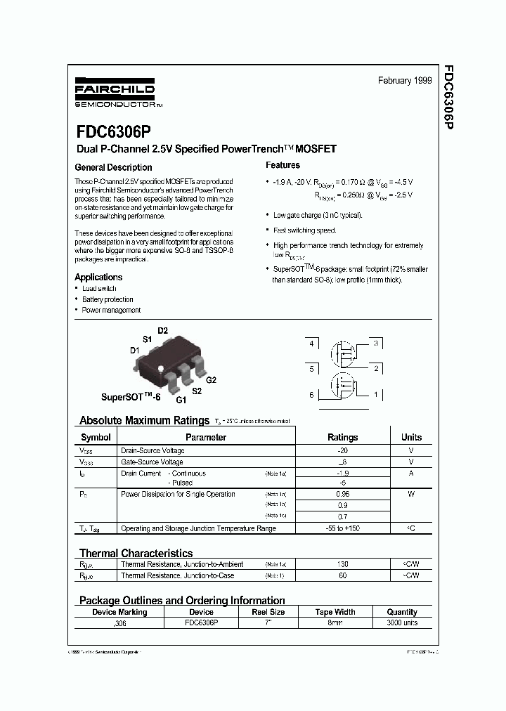 FDC6306P_134545.PDF Datasheet