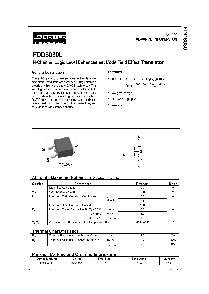FDD6030L_161705.PDF Datasheet