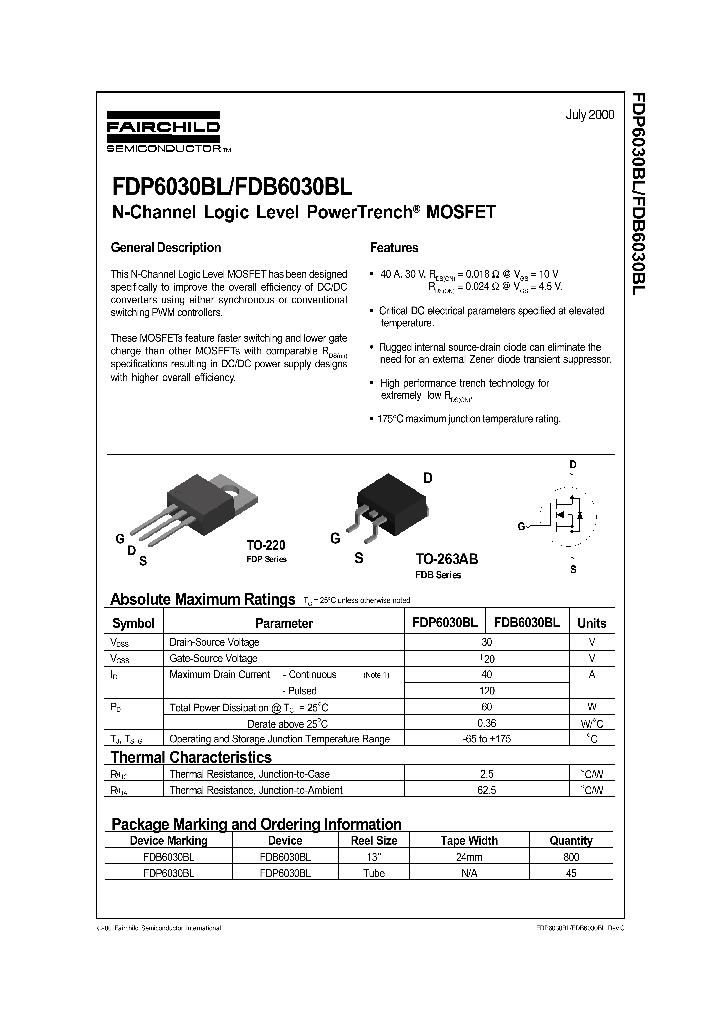 FDP6030_124631.PDF Datasheet