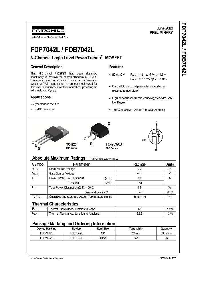 FDP7042L_148609.PDF Datasheet