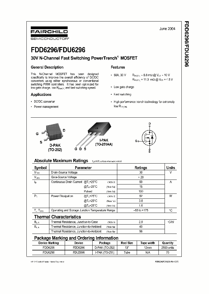 FDU6296_61164.PDF Datasheet