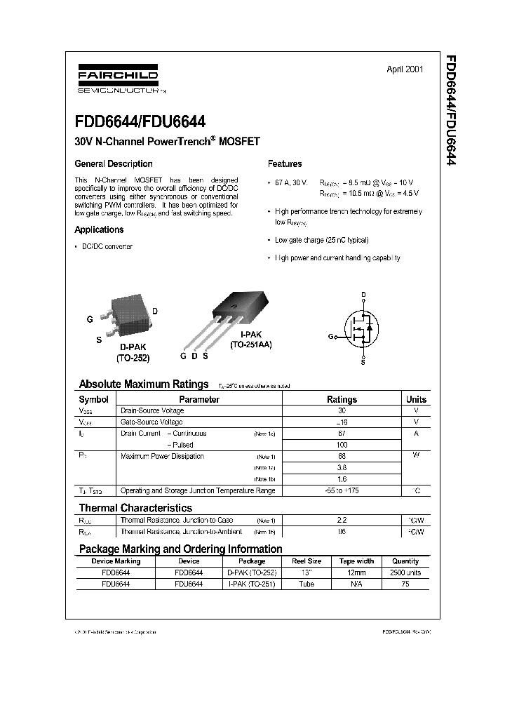 FDU6644_61487.PDF Datasheet