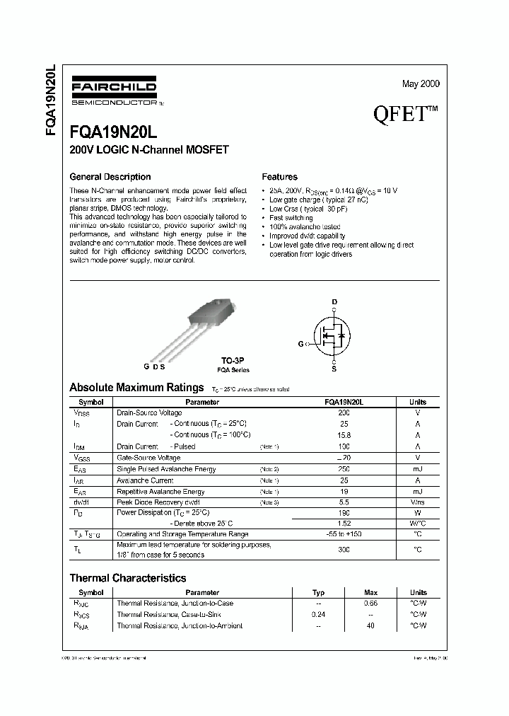 FQA19N20L_152940.PDF Datasheet