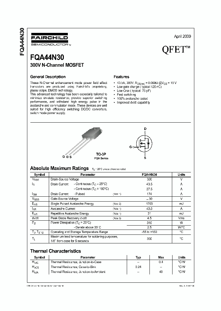 FQA44N30_190712.PDF Datasheet