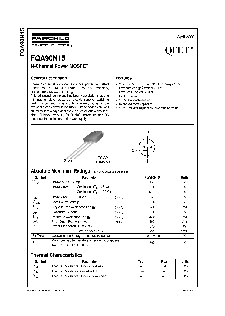FQA90N15_169529.PDF Datasheet