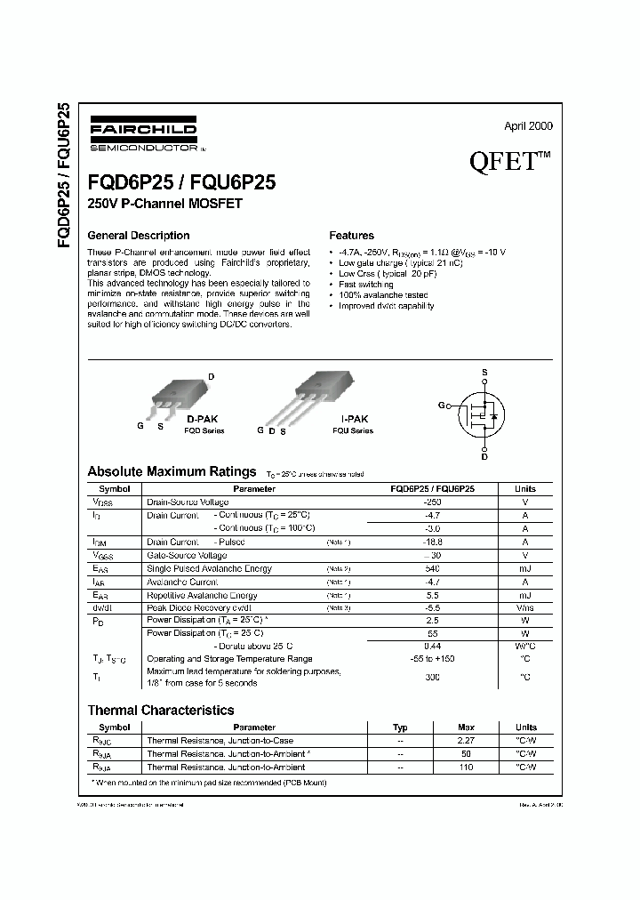 FQD6P25_78323.PDF Datasheet