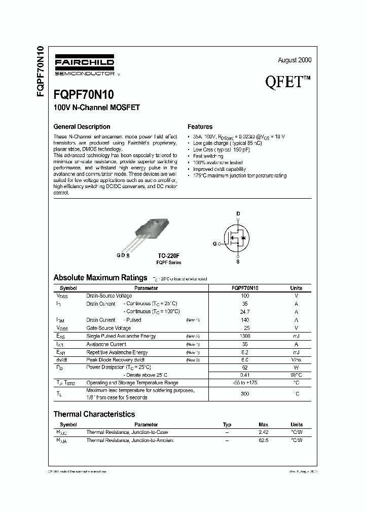 FQPF70N10_175087.PDF Datasheet