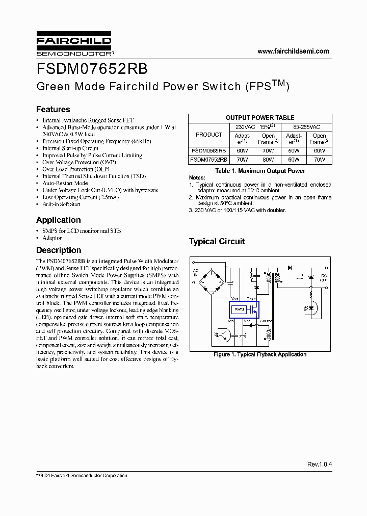 FSDM07652RB_181832.PDF Datasheet