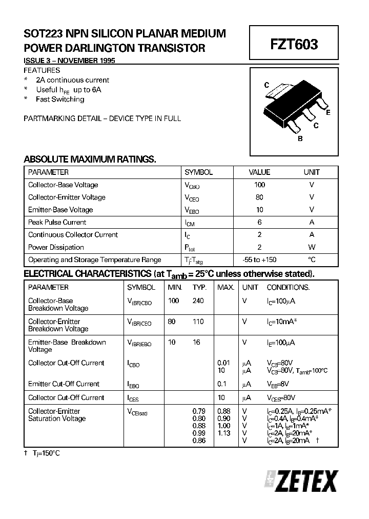 FZT603_73487.PDF Datasheet