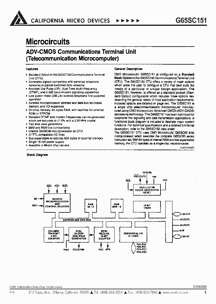 G65SC151_138693.PDF Datasheet